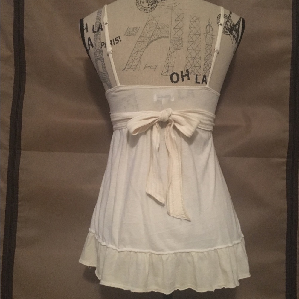 White Flowy Tank Top - Picture 3 of 6